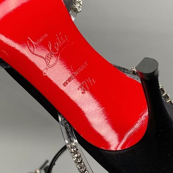 Christian Louboutin Marykate Queen Crystal-Embellished Satin Pumps size 37.5 - Picture 14 of 14